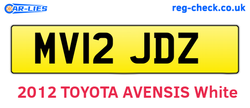 MV12JDZ are the vehicle registration plates.