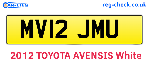 MV12JMU are the vehicle registration plates.