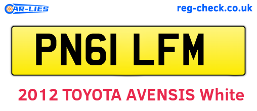 PN61LFM are the vehicle registration plates.