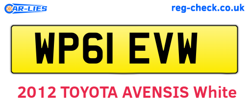 WP61EVW are the vehicle registration plates.