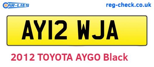 AY12WJA are the vehicle registration plates.