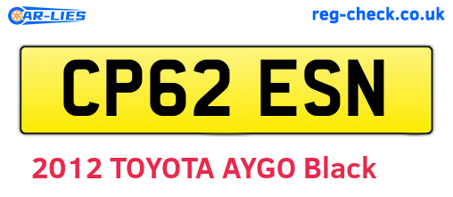CP62ESN are the vehicle registration plates.