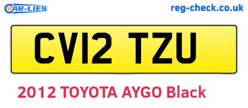 CV12TZU are the vehicle registration plates.