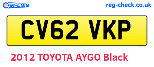 CV62VKP are the vehicle registration plates.