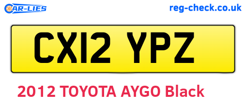 CX12YPZ are the vehicle registration plates.