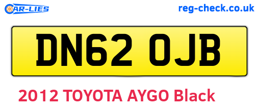 DN62OJB are the vehicle registration plates.