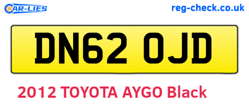 DN62OJD are the vehicle registration plates.