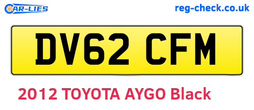 DV62CFM are the vehicle registration plates.