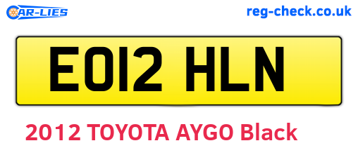 EO12HLN are the vehicle registration plates.