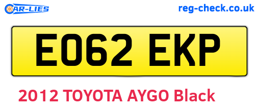 EO62EKP are the vehicle registration plates.