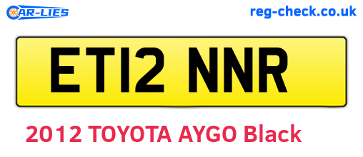 ET12NNR are the vehicle registration plates.