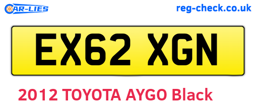 EX62XGN are the vehicle registration plates.