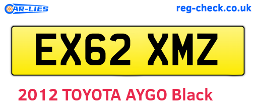 EX62XMZ are the vehicle registration plates.