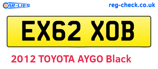 EX62XOB are the vehicle registration plates.