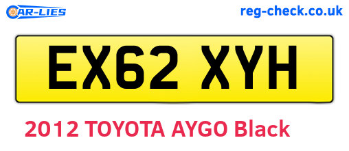 EX62XYH are the vehicle registration plates.