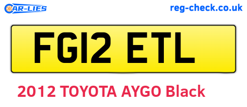 FG12ETL are the vehicle registration plates.