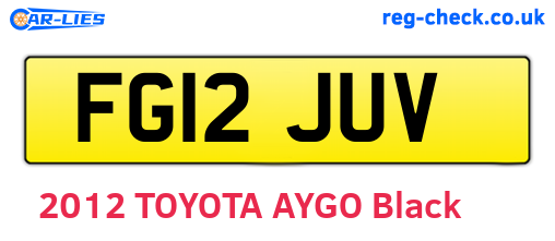 FG12JUV are the vehicle registration plates.