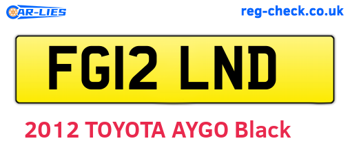 FG12LND are the vehicle registration plates.