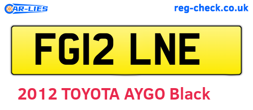 FG12LNE are the vehicle registration plates.