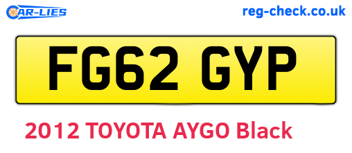 FG62GYP are the vehicle registration plates.