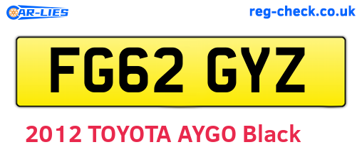 FG62GYZ are the vehicle registration plates.