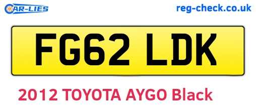 FG62LDK are the vehicle registration plates.