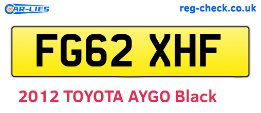FG62XHF are the vehicle registration plates.