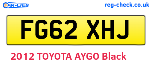 FG62XHJ are the vehicle registration plates.