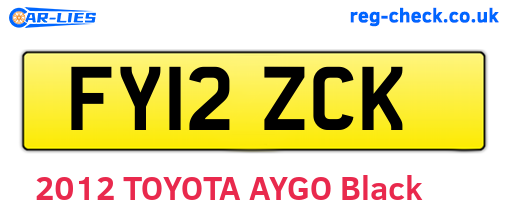 FY12ZCK are the vehicle registration plates.