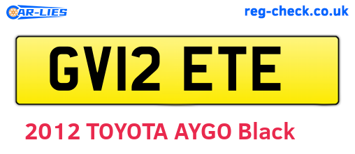 GV12ETE are the vehicle registration plates.