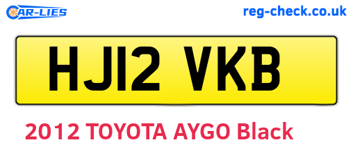HJ12VKB are the vehicle registration plates.