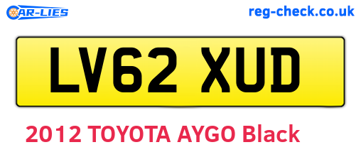 LV62XUD are the vehicle registration plates.