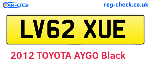 LV62XUE are the vehicle registration plates.