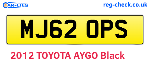 MJ62OPS are the vehicle registration plates.