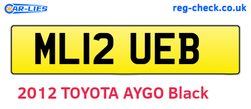 ML12UEB are the vehicle registration plates.