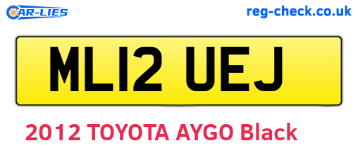 ML12UEJ are the vehicle registration plates.