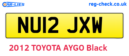 NU12JXW are the vehicle registration plates.