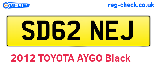 SD62NEJ are the vehicle registration plates.