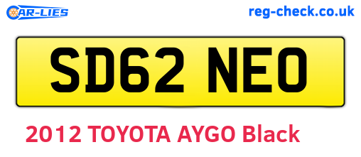 SD62NEO are the vehicle registration plates.