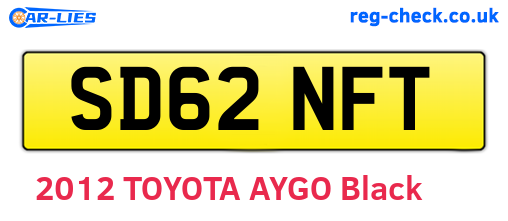 SD62NFT are the vehicle registration plates.
