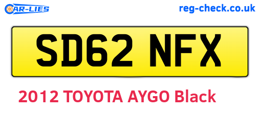 SD62NFX are the vehicle registration plates.