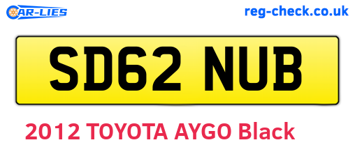 SD62NUB are the vehicle registration plates.