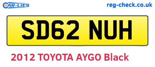 SD62NUH are the vehicle registration plates.
