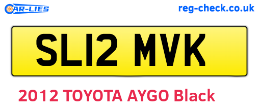 SL12MVK are the vehicle registration plates.