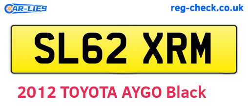 SL62XRM are the vehicle registration plates.