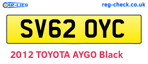 SV62OYC are the vehicle registration plates.