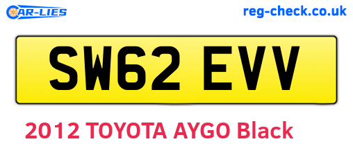 SW62EVV are the vehicle registration plates.