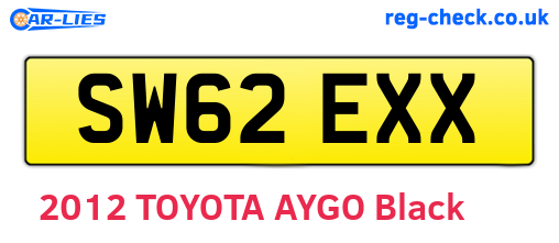 SW62EXX are the vehicle registration plates.