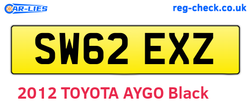 SW62EXZ are the vehicle registration plates.
