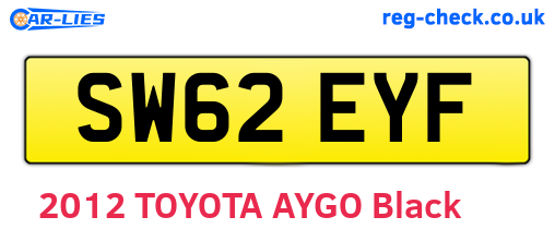 SW62EYF are the vehicle registration plates.